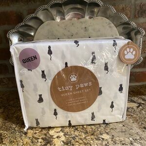 Tiny Paws Queen Sheet Set - Adorable Black Cats - Brand New LAST SET!